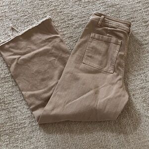 High-Rise Wide-Leg Jeans in Light Brown - Women